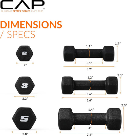 Barbell Neoprene Dumbbell Weights Pairs & Sets | Black