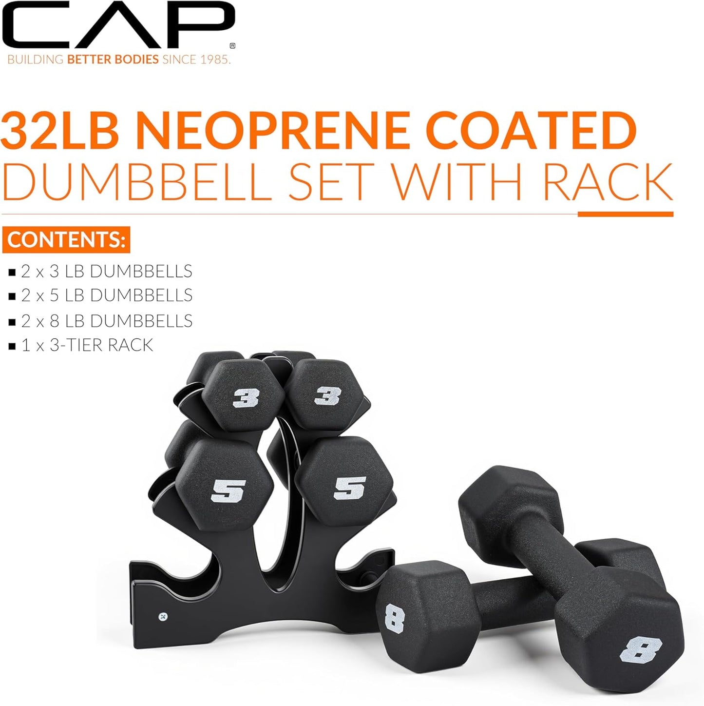 Barbell Neoprene Dumbbell Weights Pairs & Sets | Black