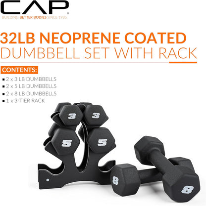 Barbell Neoprene Dumbbell Weights Pairs & Sets | Black