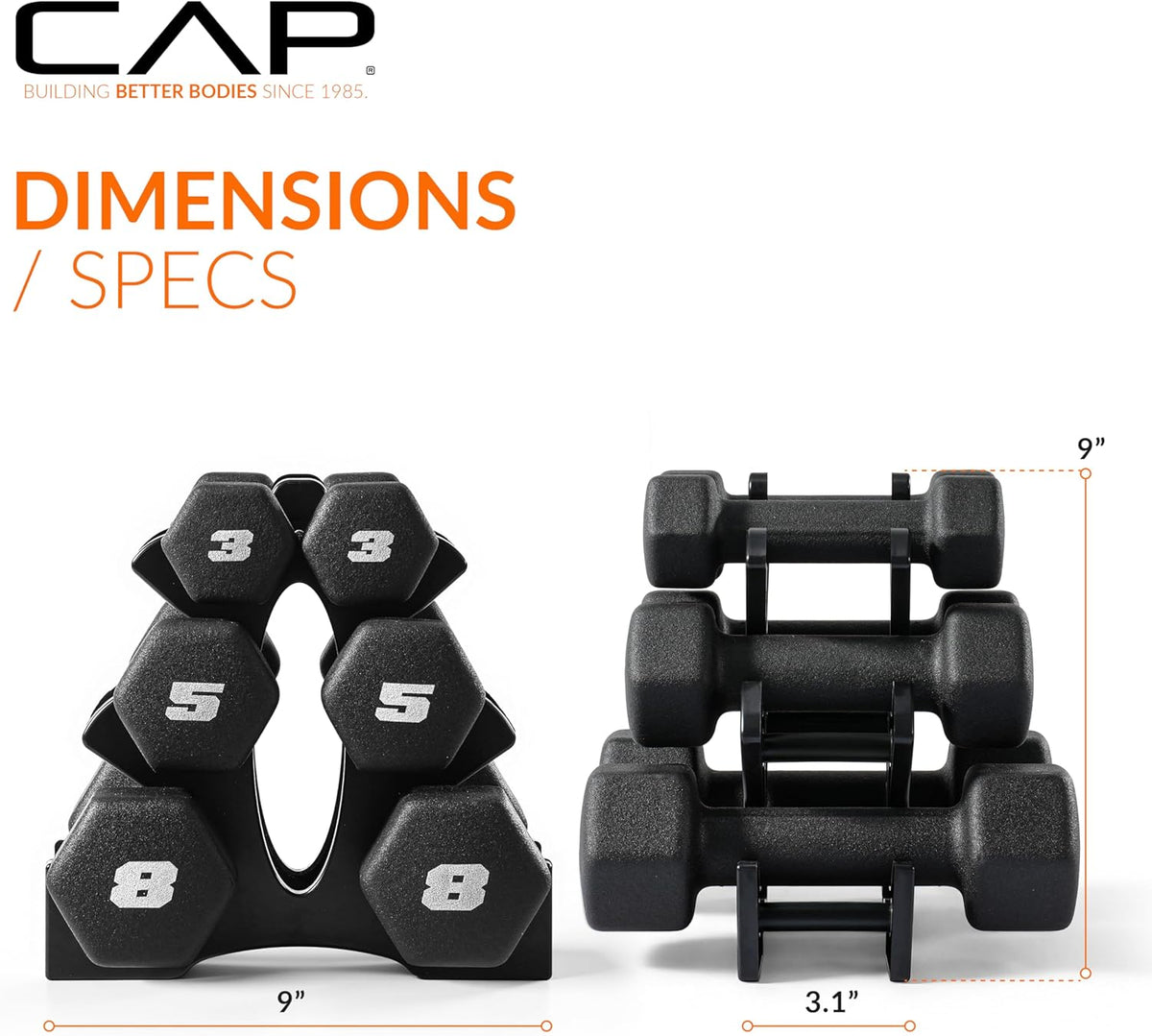Barbell Neoprene Dumbbell Weights Pairs & Sets | Black
