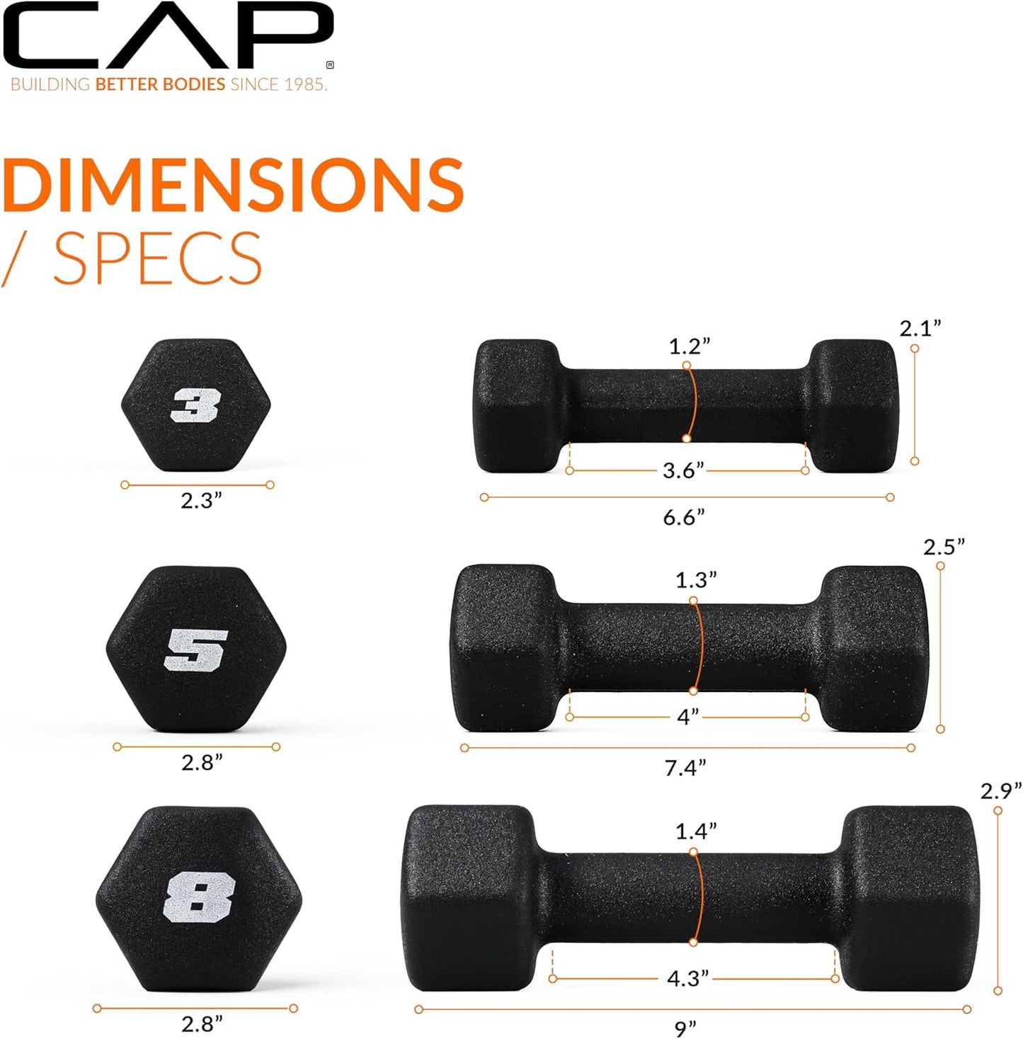 Barbell Neoprene Dumbbell Weights Pairs & Sets | Black