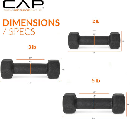 Barbell Neoprene Dumbbell Weights Pairs & Sets | Black