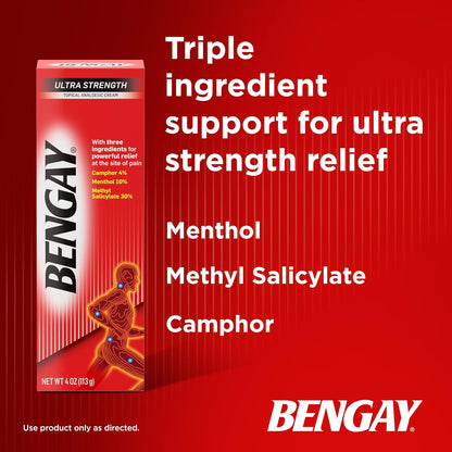 Ultra Strength Cream, Camphor Menthol & Methyl Salicylate, 4 oz