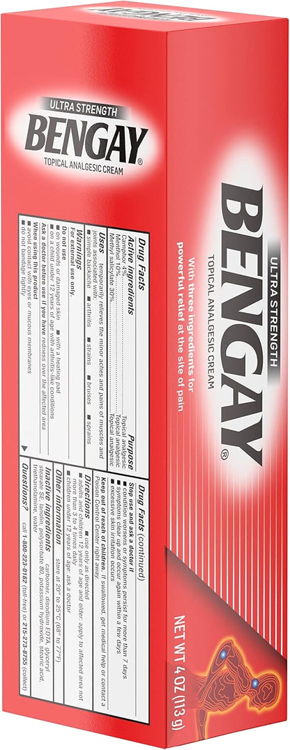 Ultra Strength Cream, Camphor Menthol & Methyl Salicylate, 4 oz