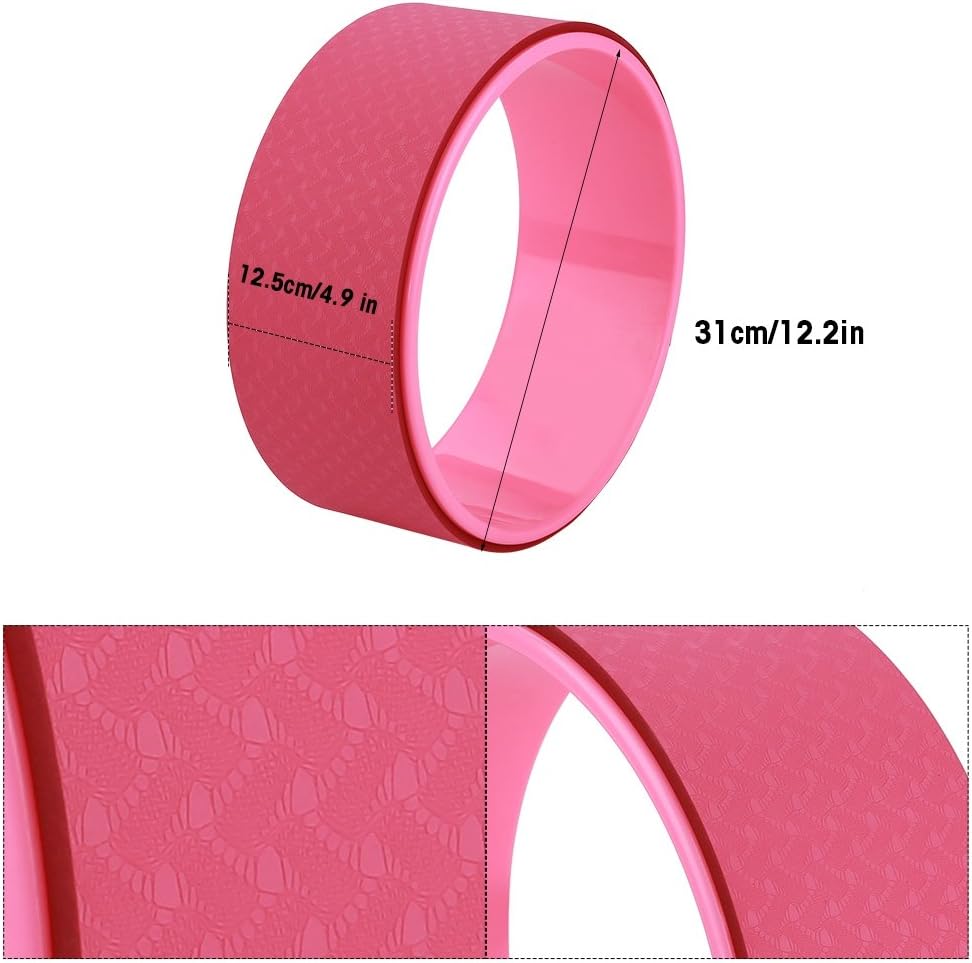 Yoga Wheel，Yoga Stretch Bend Balance Wheel Circle for Health Fitness Slimming Exercise,Back Wheel, Pink (粉色)