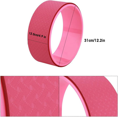 Yoga Wheel，Yoga Stretch Bend Balance Wheel Circle for Health Fitness Slimming Exercise,Back Wheel, Pink (粉色)