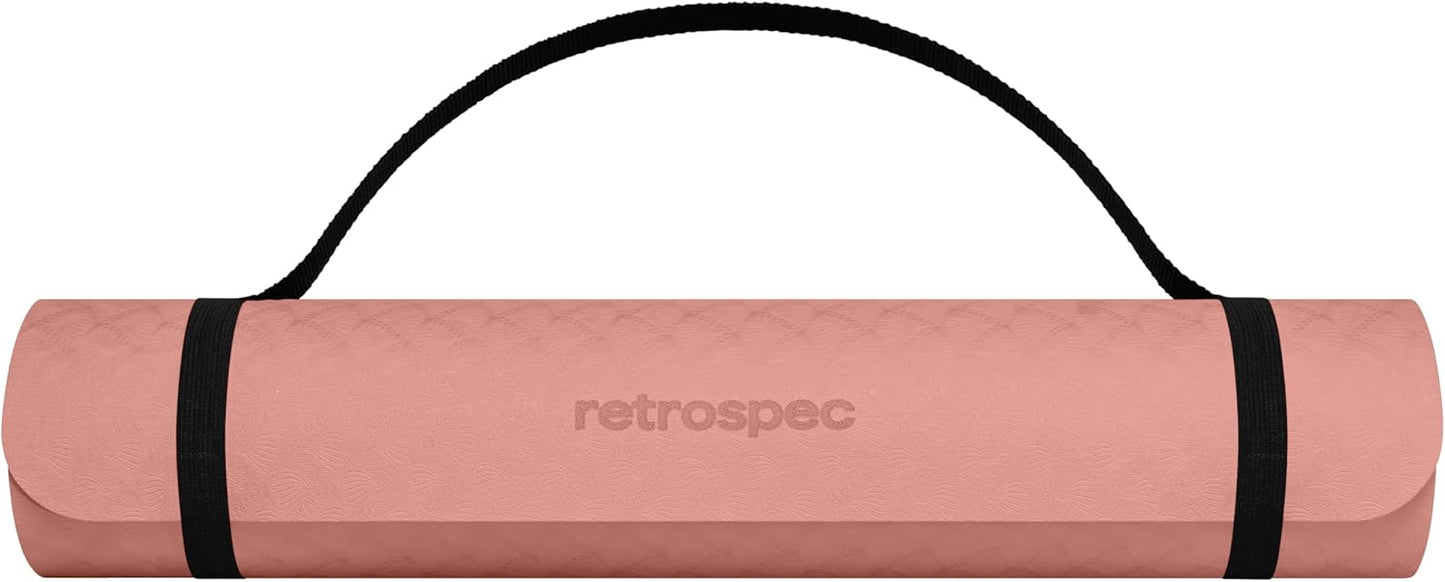 Zuma Yoga Mat 6mm Thick Non-Slip TPE Exercise Mat | Cushioned Workout Mat for Yoga Pilates and Home Stretching | 72 x 24 with Carrying Strap