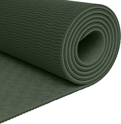 Zuma Yoga Mat 6mm Thick Non-Slip TPE Exercise Mat | Cushioned Workout Mat for Yoga Pilates and Home Stretching | 72 x 24 with Carrying Strap