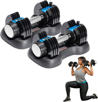 Adjustable Dumbbells Set – Quick-Adjust Space-Saving Weights with Anti-Slip Handle for Home Gym Strength Training