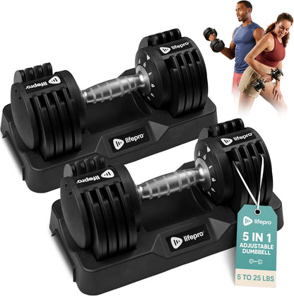 Adjustable Dumbbells Set – Quick-Adjust Space-Saving Weights with Anti-Slip Handle for Home Gym Strength Training