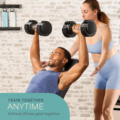 Adjustable Dumbbells Set – Quick-Adjust Space-Saving Weights with Anti-Slip Handle for Home Gym Strength Training
