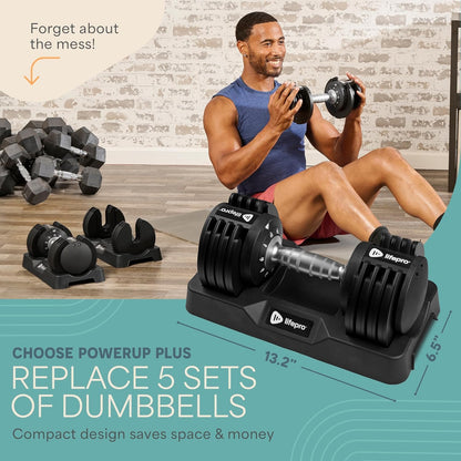 Adjustable Dumbbells Set – Quick-Adjust Space-Saving Weights with Anti-Slip Handle for Home Gym Strength Training