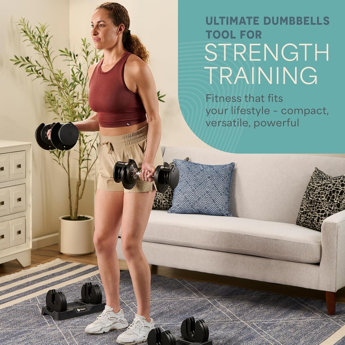 Adjustable Dumbbells Set – Quick-Adjust Space-Saving Weights with Anti-Slip Handle for Home Gym Strength Training