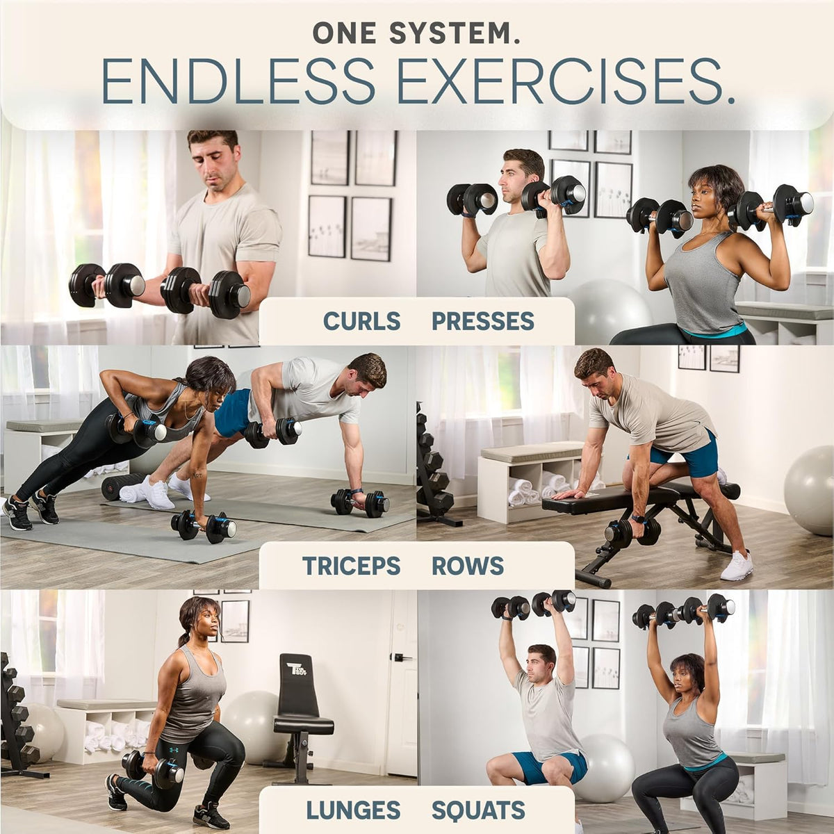 Adjustable Dumbbells Set – Quick-Adjust Space-Saving Weights with Anti-Slip Handle for Home Gym Strength Training