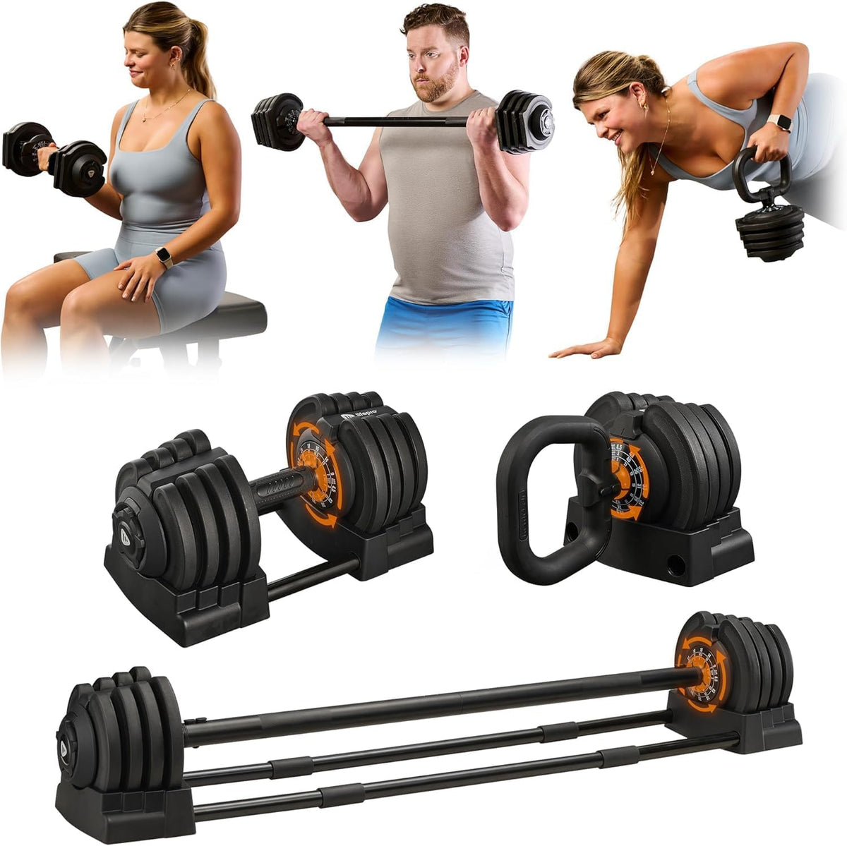 Adjustable Dumbbells Set – Quick-Adjust Space-Saving Weights with Anti-Slip Handle for Home Gym Strength Training