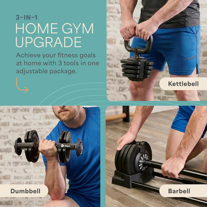 Adjustable Dumbbells Set – Quick-Adjust Space-Saving Weights with Anti-Slip Handle for Home Gym Strength Training