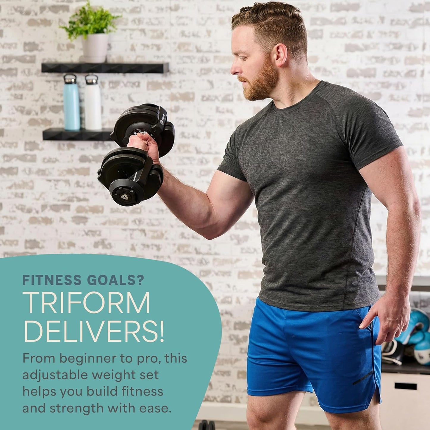 Adjustable Dumbbells Set – Quick-Adjust Space-Saving Weights with Anti-Slip Handle for Home Gym Strength Training