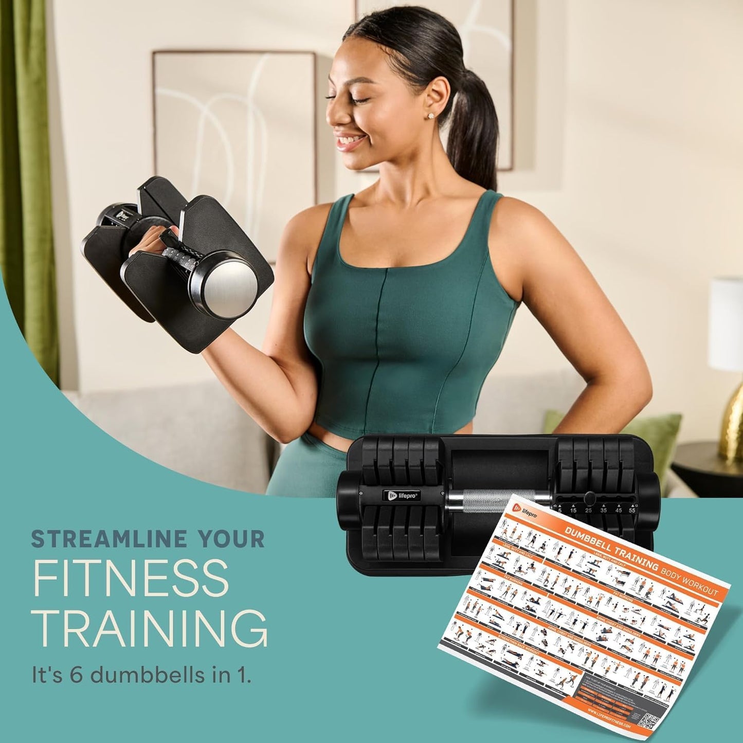 Adjustable Dumbbells Set – Quick-Adjust Space-Saving Weights with Anti-Slip Handle for Home Gym Strength Training