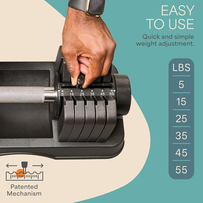 Adjustable Dumbbells Set – Quick-Adjust Space-Saving Weights with Anti-Slip Handle for Home Gym Strength Training