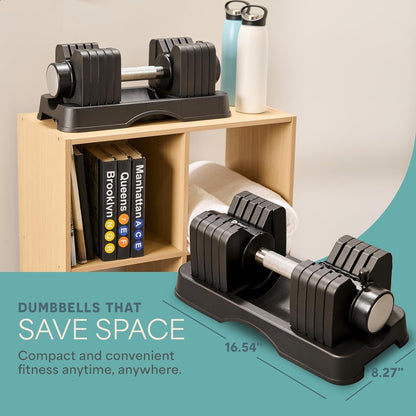 Adjustable Dumbbells Set – Quick-Adjust Space-Saving Weights with Anti-Slip Handle for Home Gym Strength Training