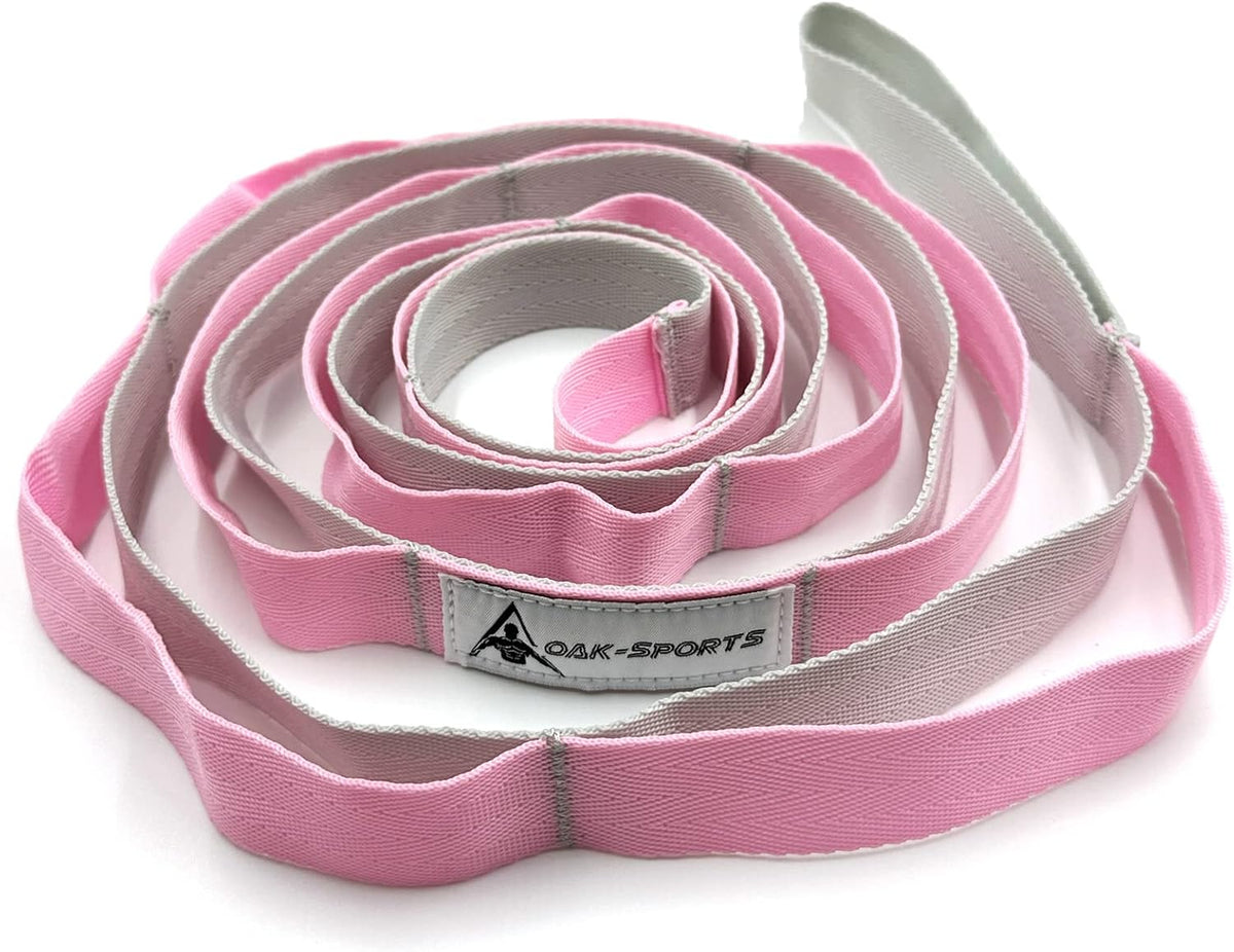 Stretching Strap Yoga Strap with Loops, Stretch Straps for Physical Therapy, Non-Elastic Exercise Strap for Pilates, Dance and Gymnastics with Workout Guide
