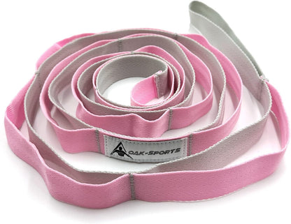 Stretching Strap Yoga Strap with Loops, Stretch Straps for Physical Therapy, Non-Elastic Exercise Strap for Pilates, Dance and Gymnastics with Workout Guide