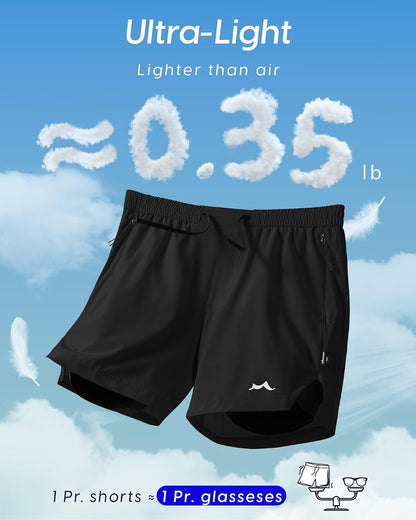 Men's Athletic Running Shorts with Liner Ultra Lightweight Workout Shorts 5"/ 7"
