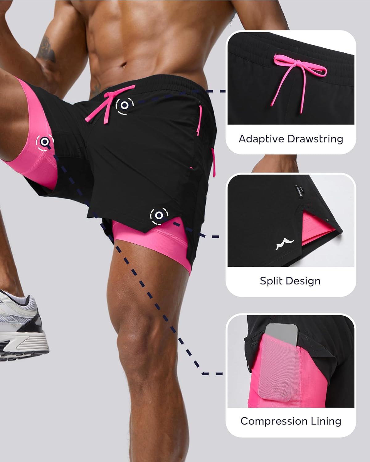 Men's Athletic Running Shorts with Liner Ultra Lightweight Workout Shorts 5"/ 7"