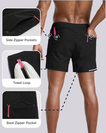 Men's Athletic Running Shorts with Liner Ultra Lightweight Workout Shorts 5"/ 7"