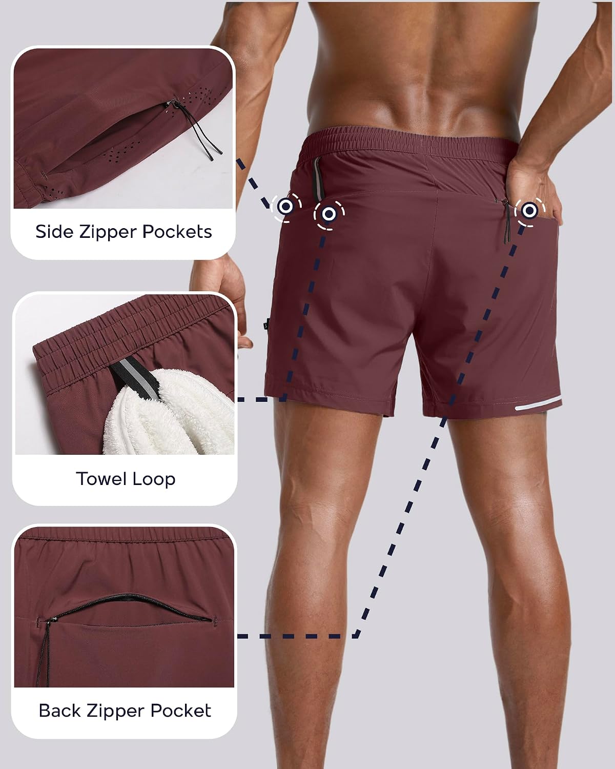 Men's Athletic Running Shorts with Liner Ultra Lightweight Workout Shorts 5"/ 7"