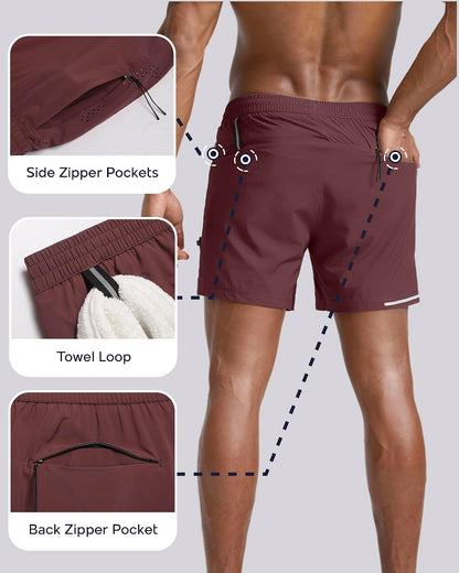 Men's Athletic Running Shorts with Liner Ultra Lightweight Workout Shorts 5"/ 7"