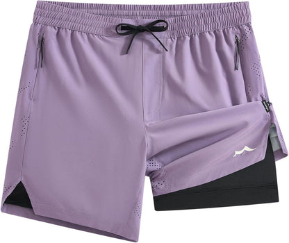 Men's Athletic Running Shorts with Liner Ultra Lightweight Workout Shorts 5"/ 7"