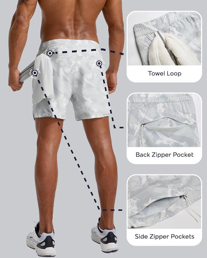Men's Athletic Running Shorts with Liner Ultra Lightweight Workout Shorts 5"/ 7"