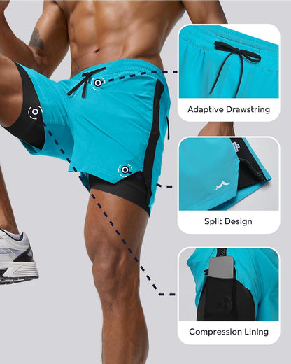 Men's Athletic Running Shorts with Liner Ultra Lightweight Workout Shorts 5"/ 7"