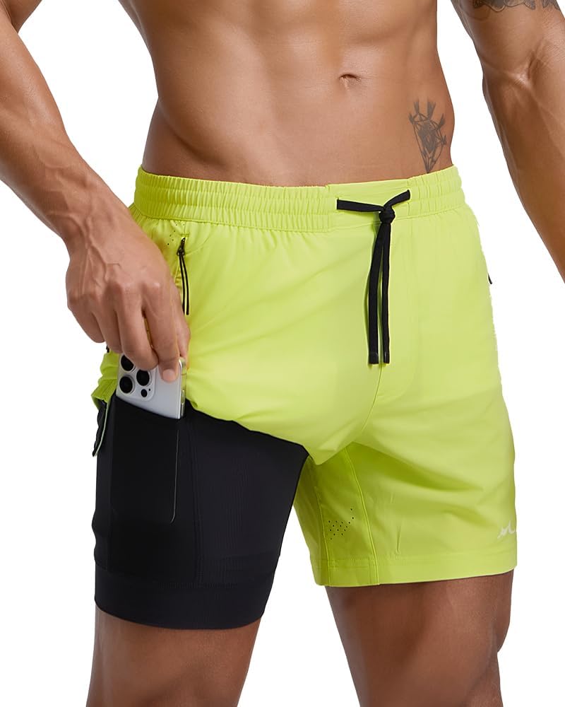 Men's Athletic Running Shorts with Liner Ultra Lightweight Workout Shorts 5"/ 7"