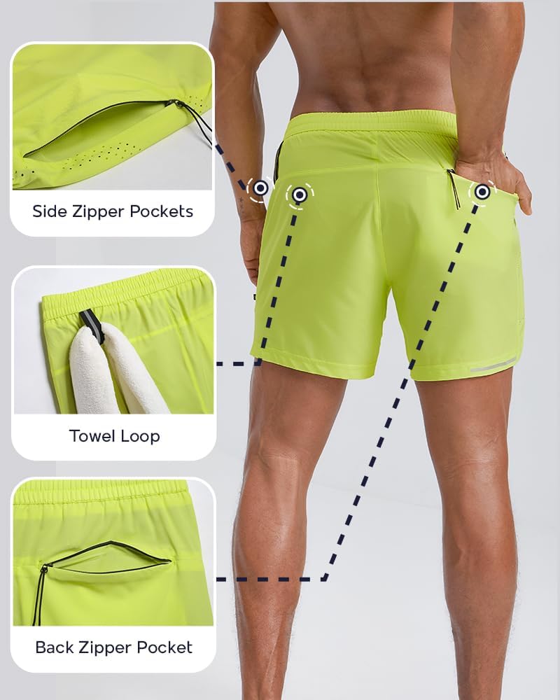Men's Athletic Running Shorts with Liner Ultra Lightweight Workout Shorts 5"/ 7"