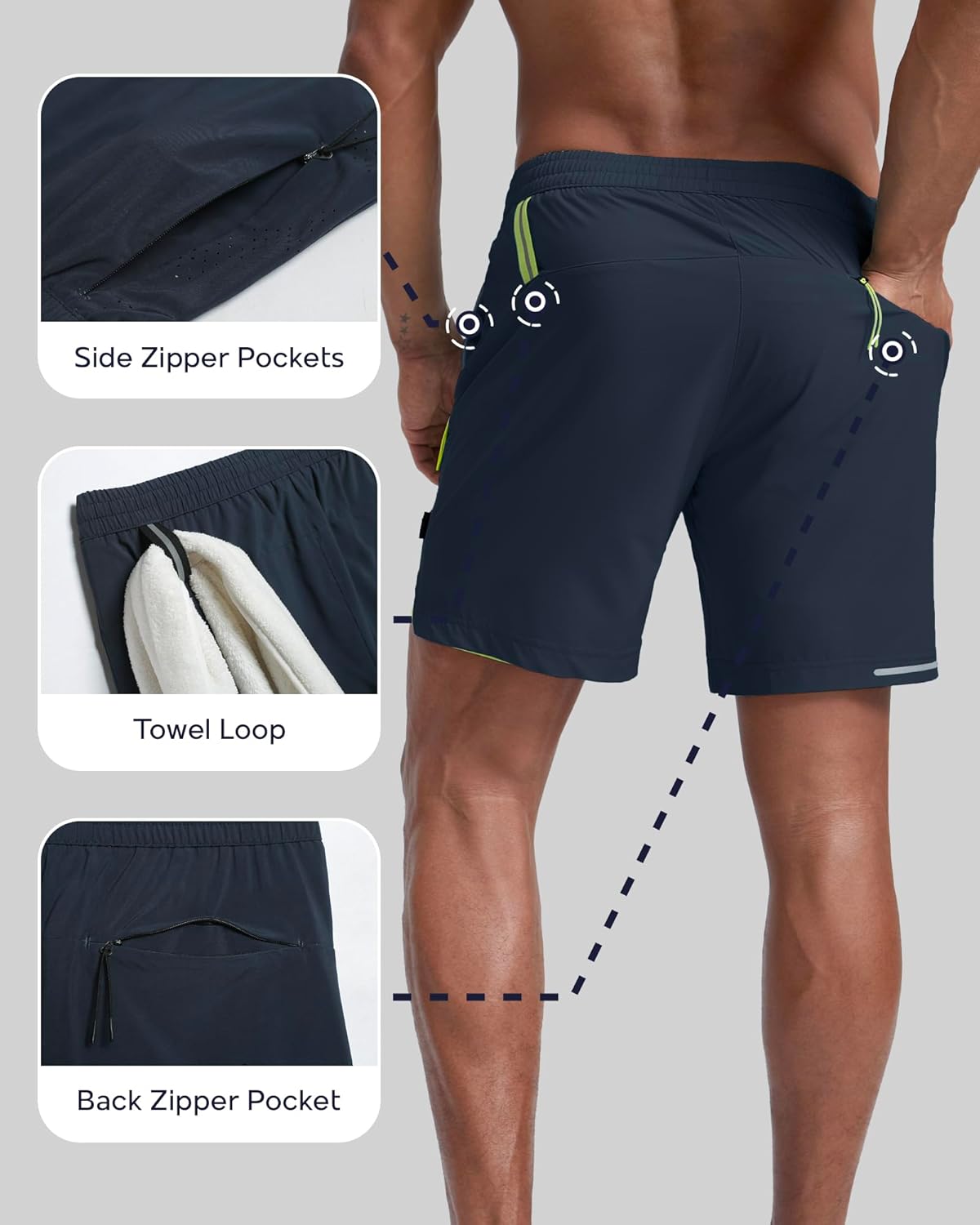 Men's Athletic Running Shorts with Liner Ultra Lightweight Workout Shorts 5"/ 7"