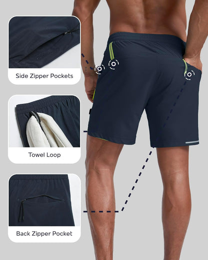 Men's Athletic Running Shorts with Liner Ultra Lightweight Workout Shorts 5"/ 7"