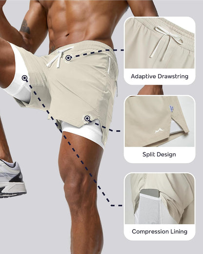 Men's Athletic Running Shorts with Liner Ultra Lightweight Workout Shorts 5"/ 7"