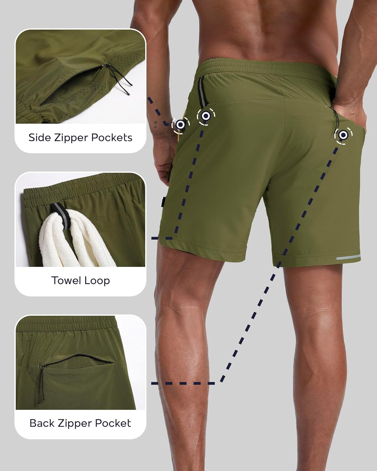 Men's Athletic Running Shorts with Liner Ultra Lightweight Workout Shorts 5"/ 7"