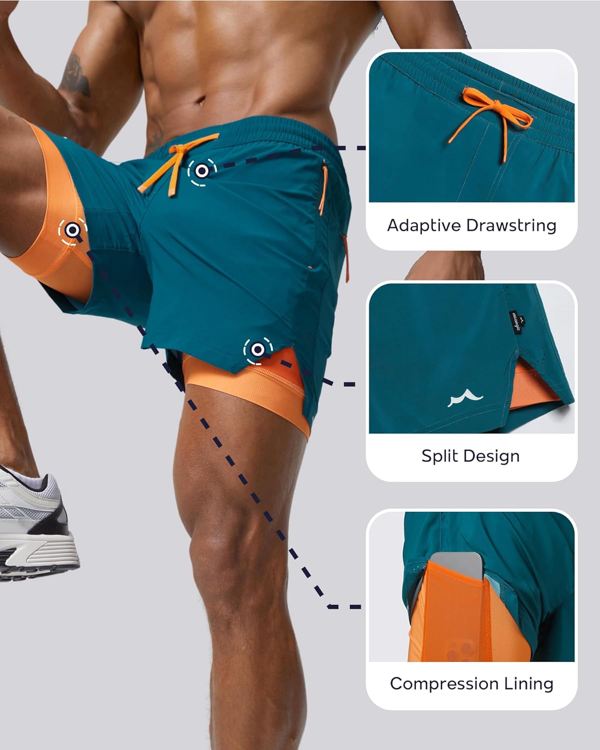 Men's Athletic Running Shorts with Liner Ultra Lightweight Workout Shorts 5"/ 7"