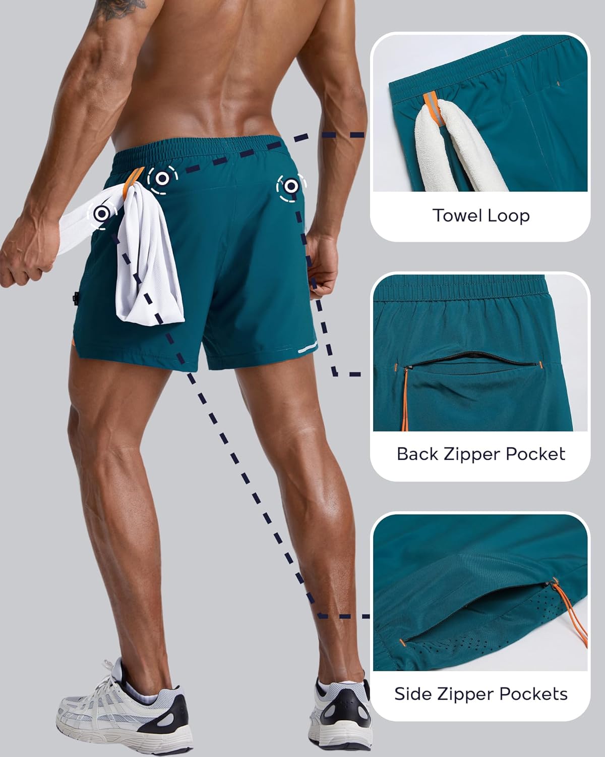 Men's Athletic Running Shorts with Liner Ultra Lightweight Workout Shorts 5"/ 7"