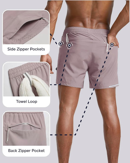 Men's Athletic Running Shorts with Liner Ultra Lightweight Workout Shorts 5"/ 7"