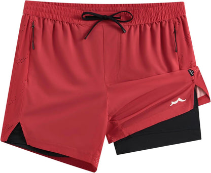 Men's Athletic Running Shorts with Liner Ultra Lightweight Workout Shorts 5"/ 7"