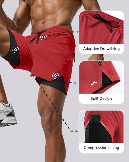Men's Athletic Running Shorts with Liner Ultra Lightweight Workout Shorts 5"/ 7"
