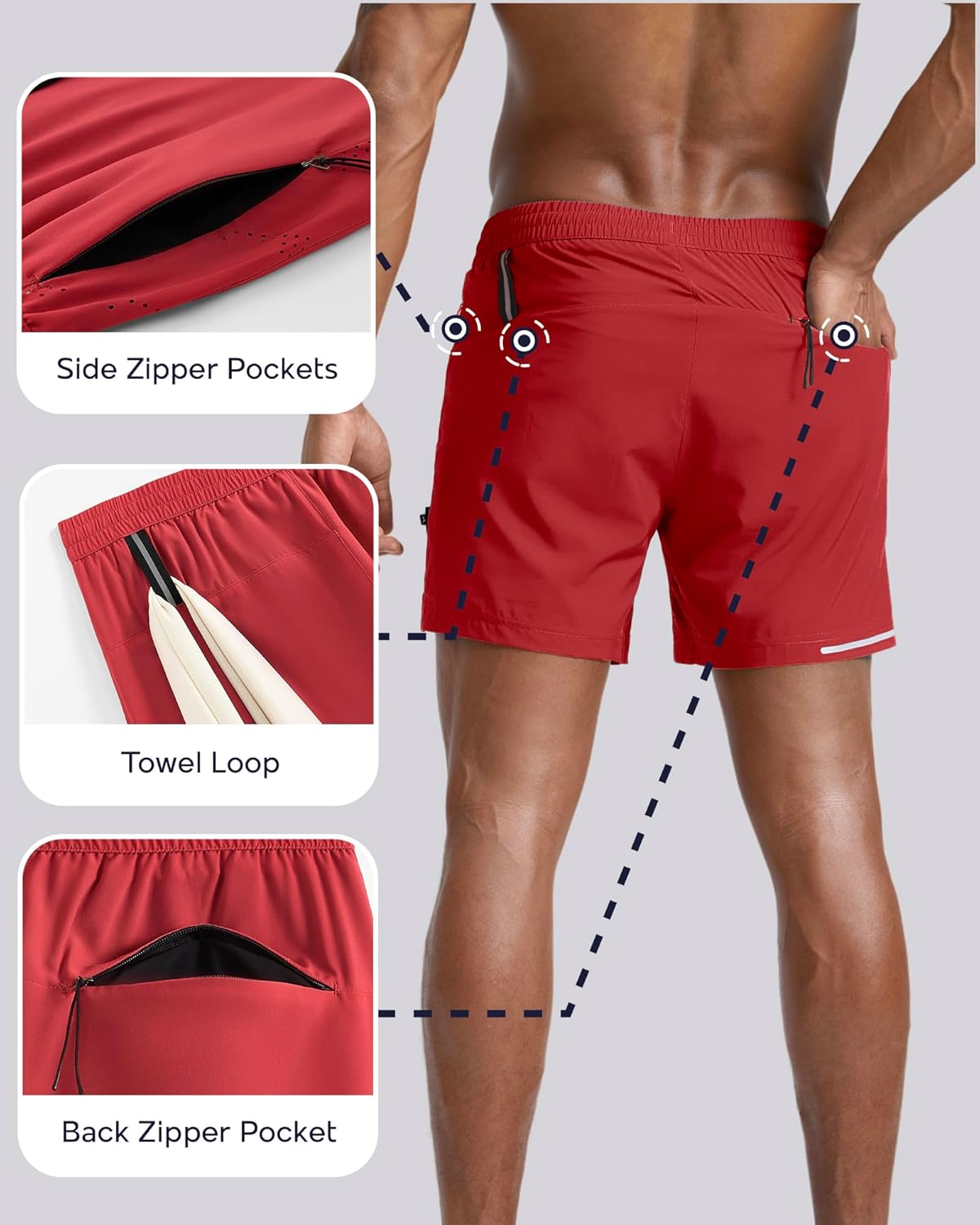 Men's Athletic Running Shorts with Liner Ultra Lightweight Workout Shorts 5"/ 7"