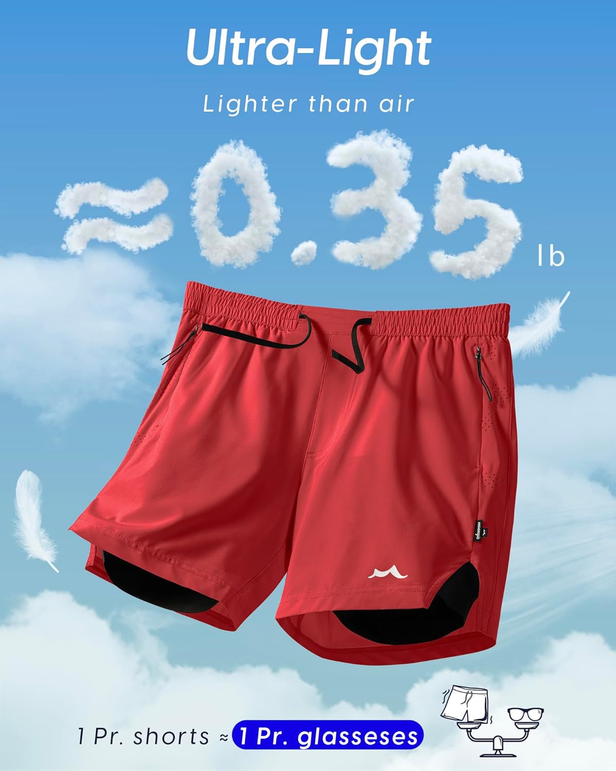 Men's Athletic Running Shorts with Liner Ultra Lightweight Workout Shorts 5"/ 7"