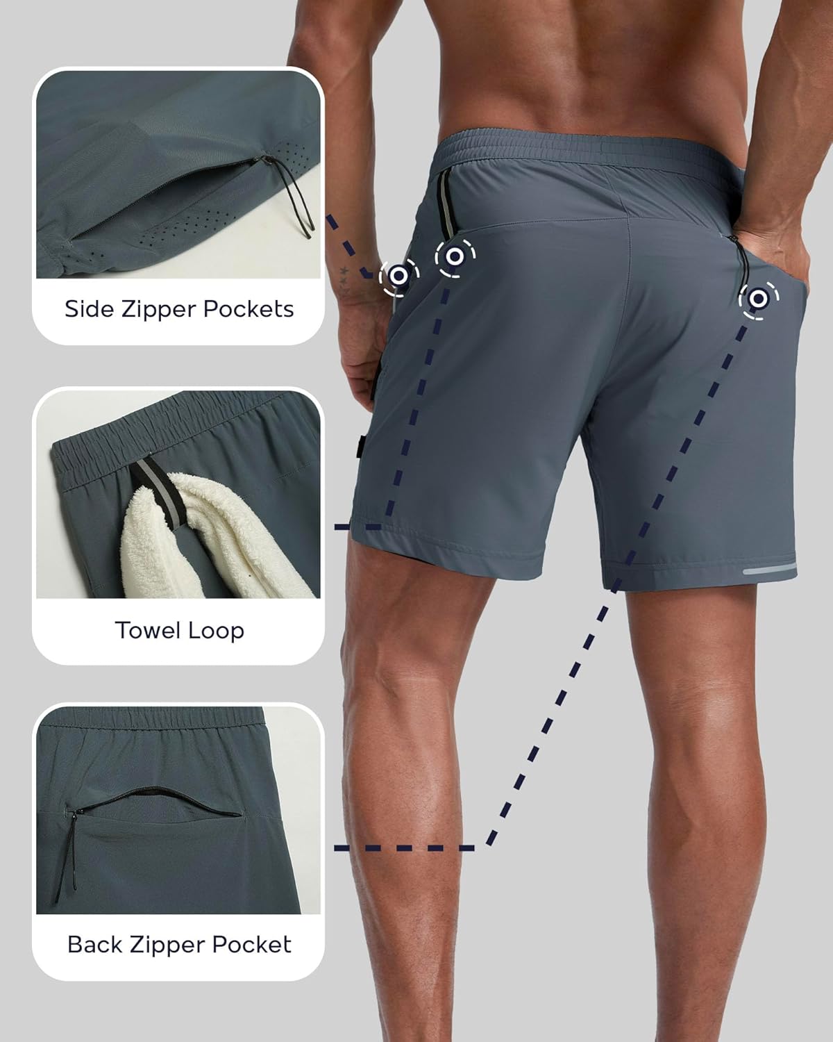 Men's Athletic Running Shorts with Liner Ultra Lightweight Workout Shorts 5"/ 7"