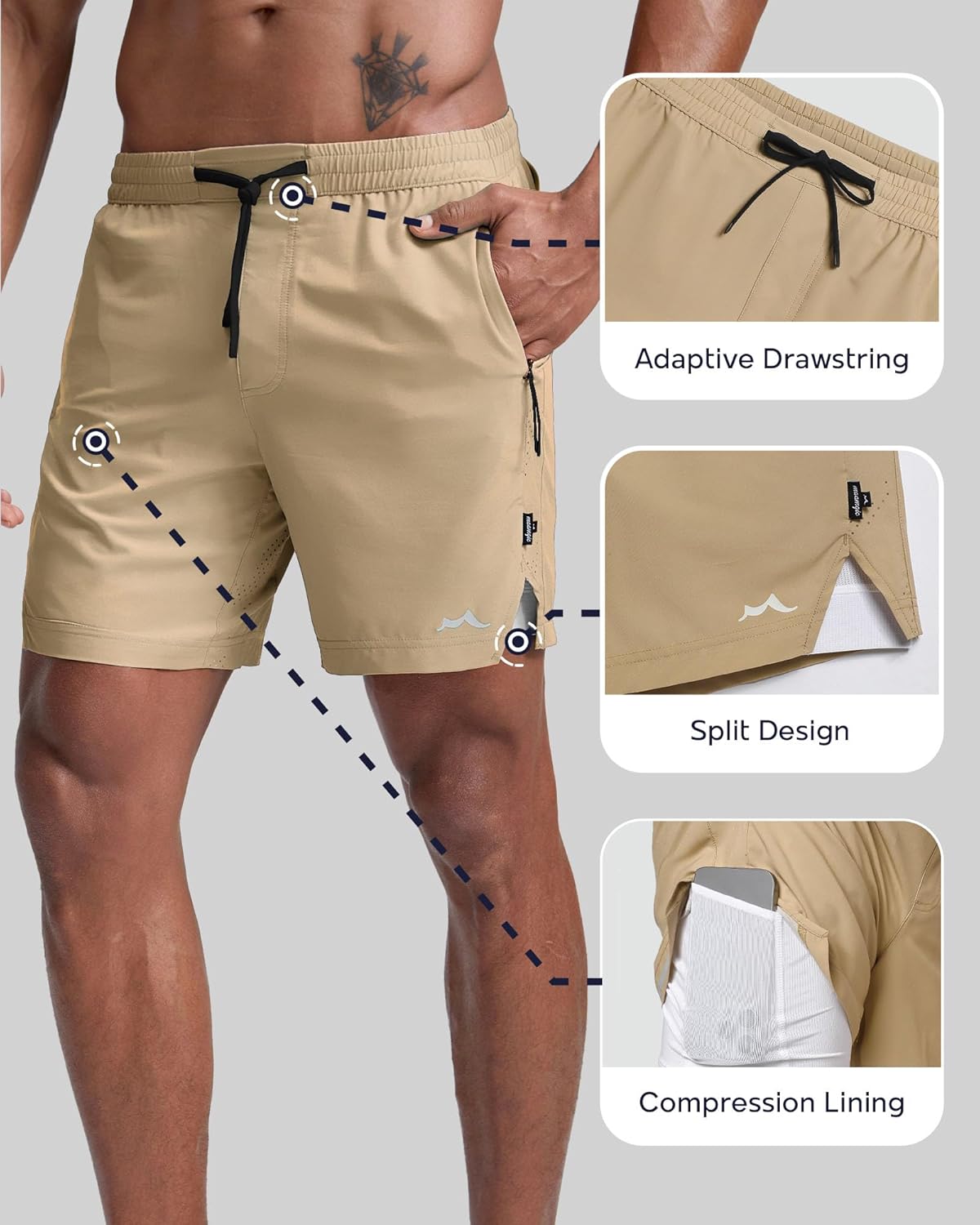 Men's Athletic Running Shorts with Liner Ultra Lightweight Workout Shorts 5"/ 7"