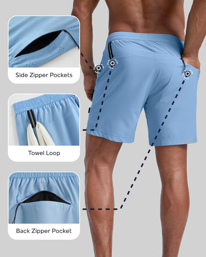 Men's Athletic Running Shorts with Liner Ultra Lightweight Workout Shorts 5"/ 7"